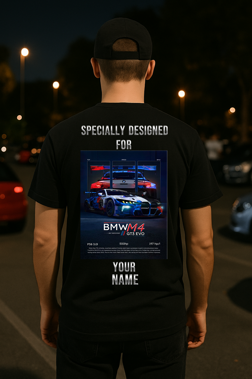 Custom BMW M4 GT3 EVO Shirt – Race Spec Tee Personalized for Your Name