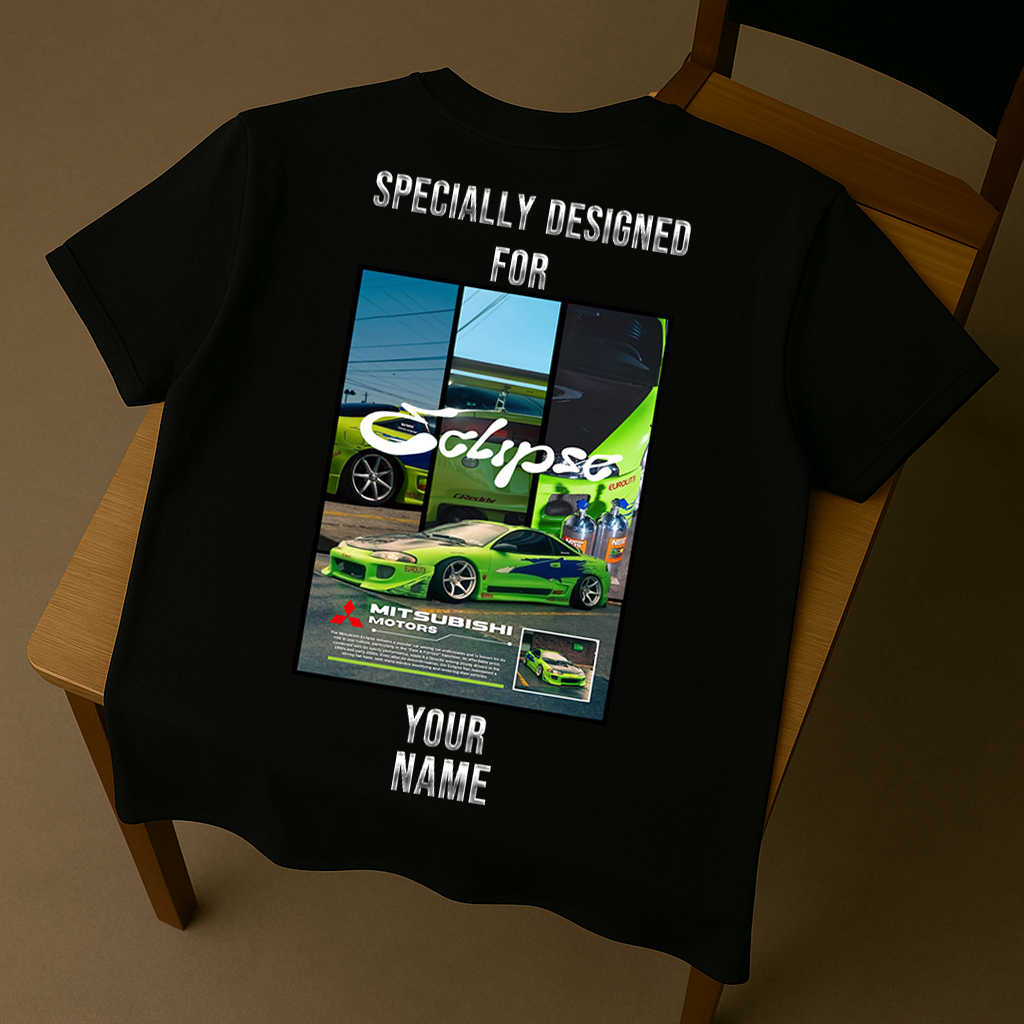 Custom Mitsubishi Eclipse T-Shirt – JDM Tribute Tee – Personalized for Your Name