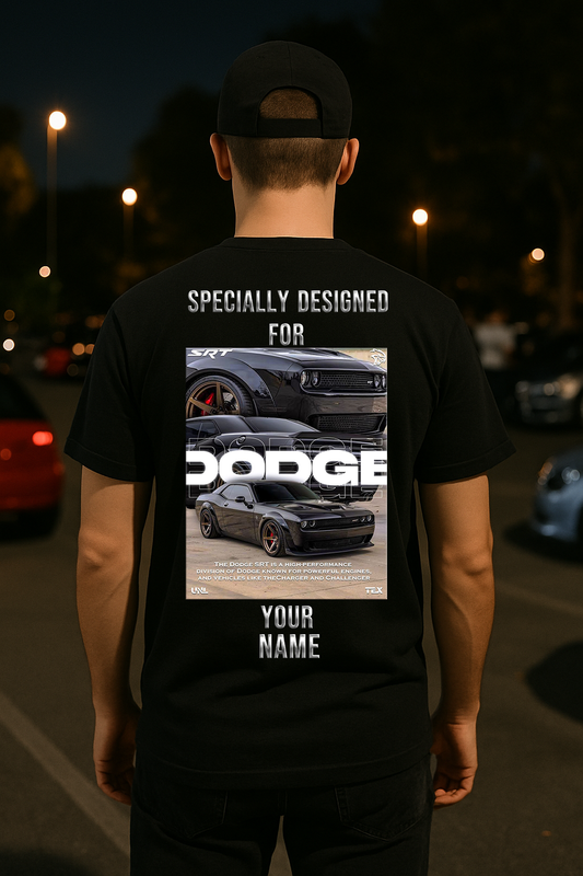 Custom Dodge SRT T-Shirt – Muscle Car Power Tee with Your Name