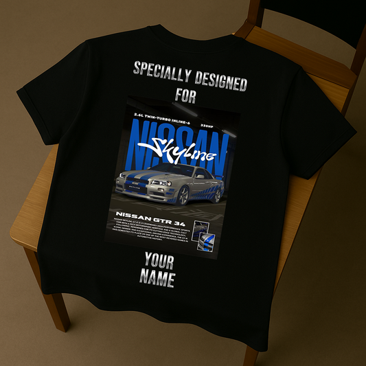 Custom Nissan Skyline GT-R R34 T-Shirt – JDM Legend Street Style