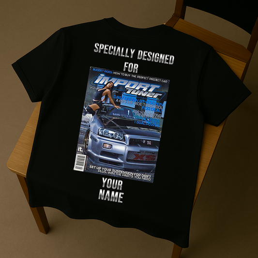 Custom Nissan GTR R34 Shirt – Import Tuner Style Tee with Your Name